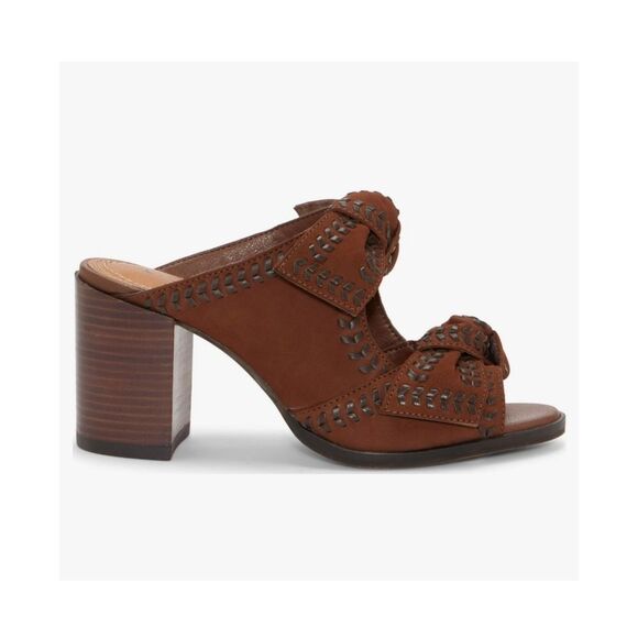 Lucky Brand Dynah Bow Block Heel Chocolate Brown Dress Sandals Size 7 - Picture 3 of 9
